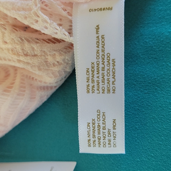 2pk M Adrienne Vittadini Longline Geo Lace Bralette, removable pads,Rose, NWT - Picture 12 of 13